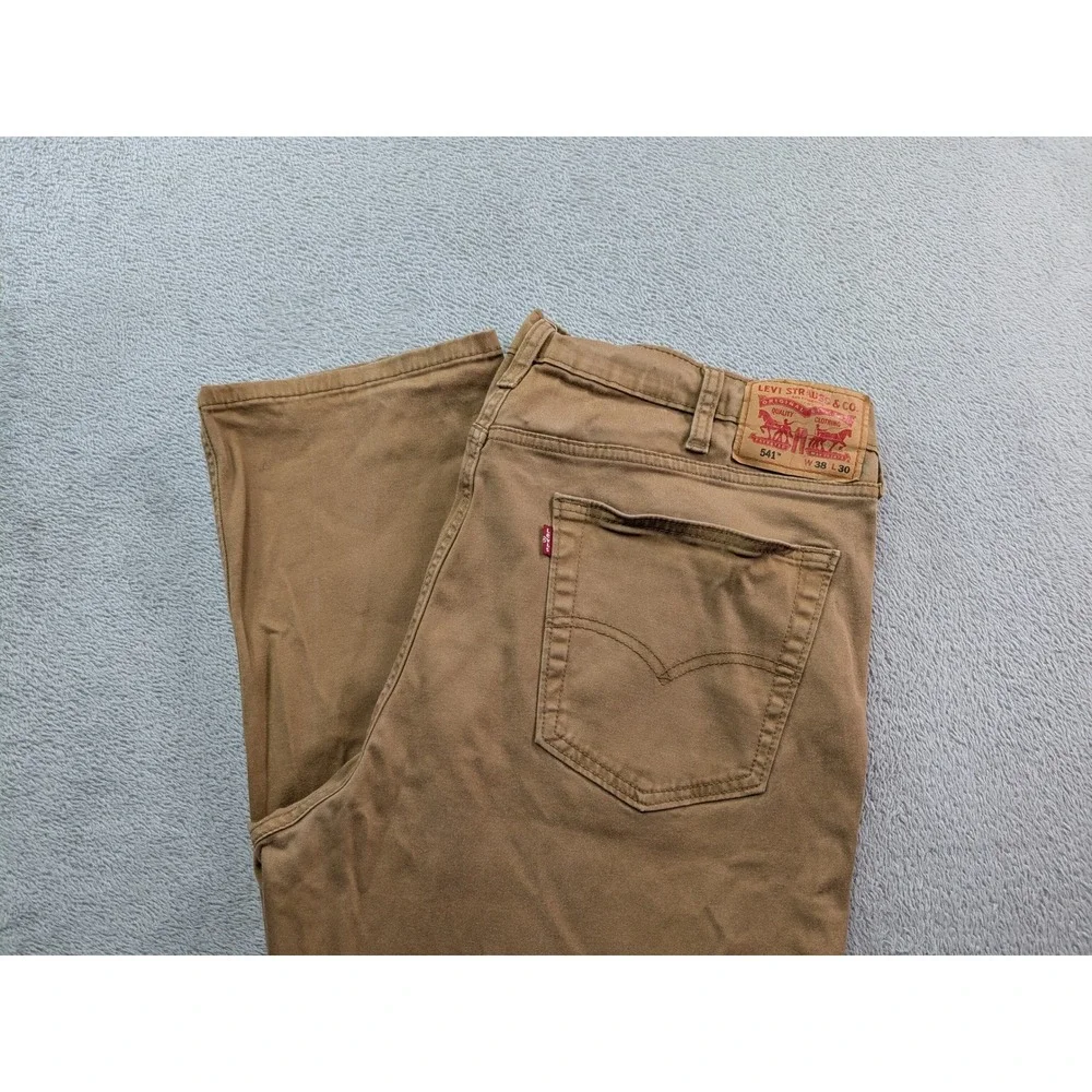 Levis 541 Athletic Taper Pants Mens 38x30 Brown Khaki Stretch 18181-0151